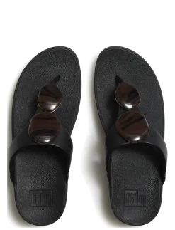 LULU MARBLED-STONE TOE-POST SANDALS - Platformsandaler