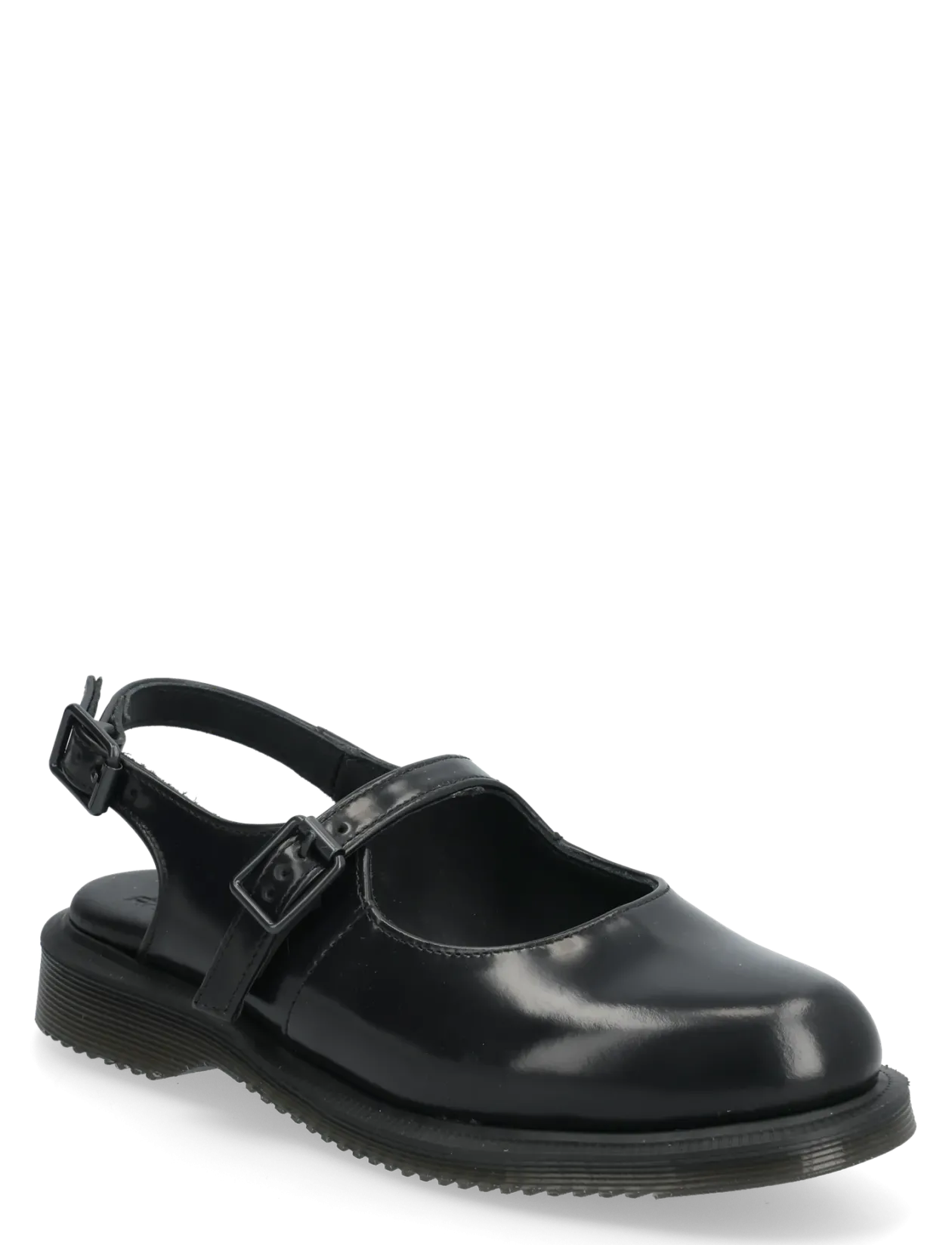 Madaline Black Polished Smooth - Flade slingbacks