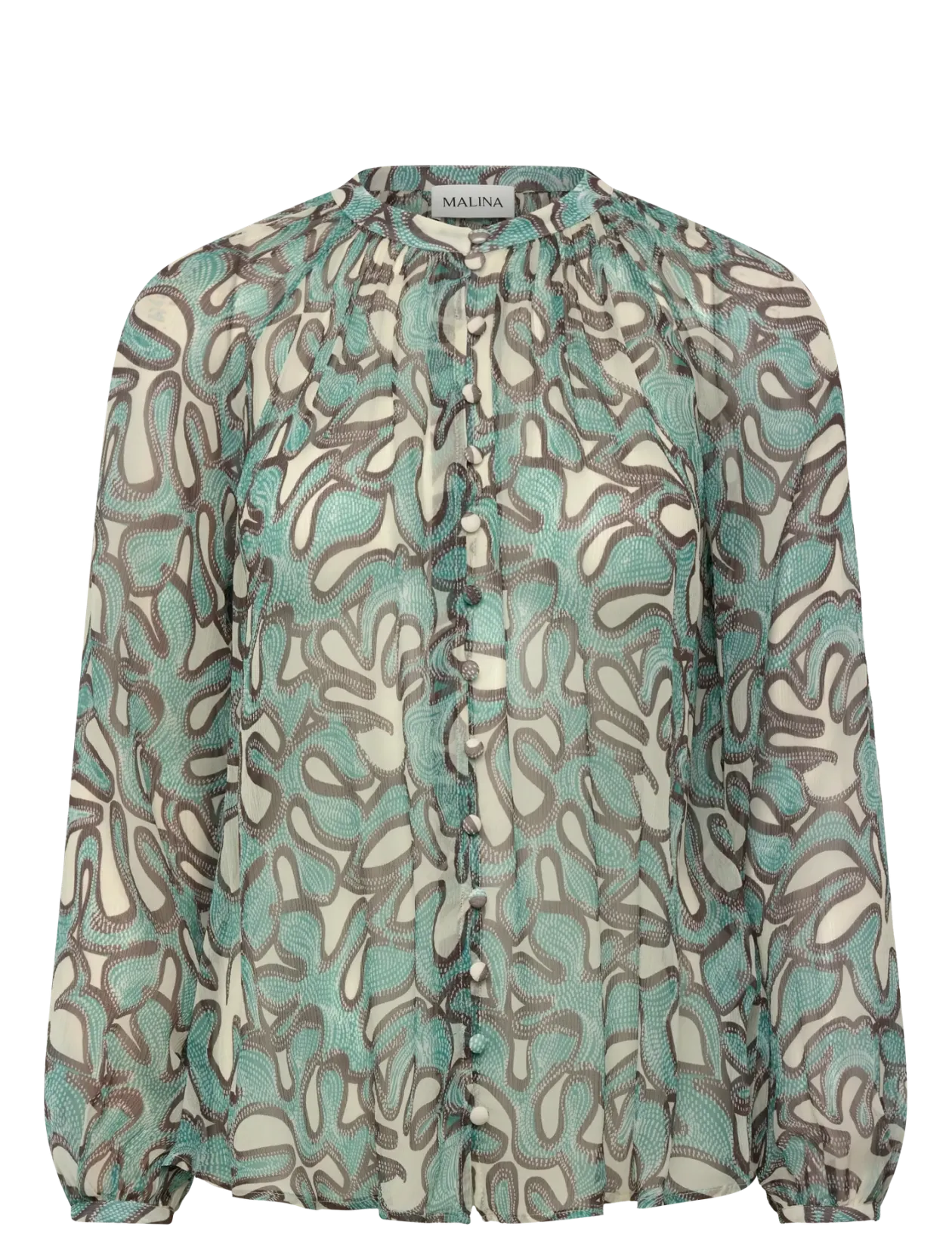 Mareva Silk Chiffon blouse - Langærmede bluser