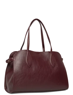 Medium bag with beaten leather effect - Top handle tasker