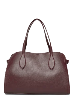 Medium bag with beaten leather effect - Top handle tasker