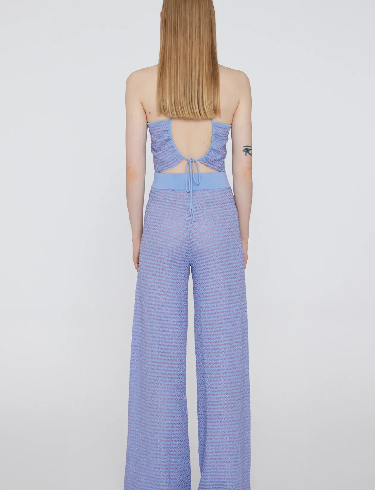 Metallic Knit Pants - Bukser med lige ben