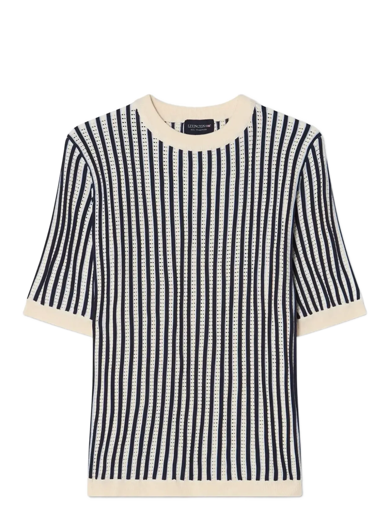 Multi Striped Short Sleeve Knitted Sweater - Strik