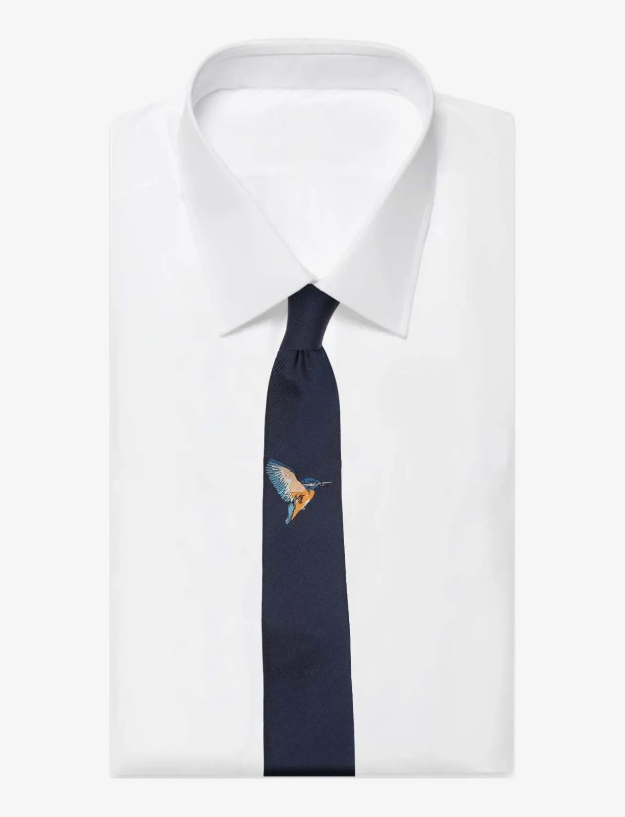 Navy Kingfisher Silk Tie - Slips