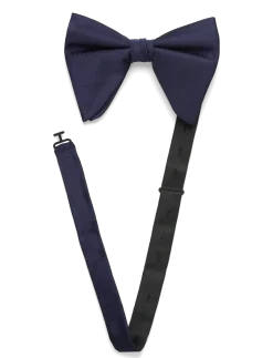 Navy Oversized Bow Tie - Butterflies