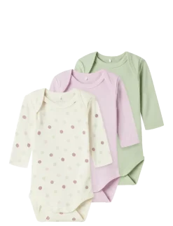 NBFBODY 3P LS JET STREAM DOT NOOS - Langærmede bodyer