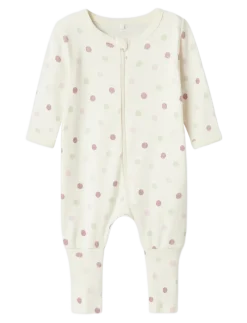 NBFNIGHTSUIT 2P ZIP FF JET DOT NOOS - One-sie