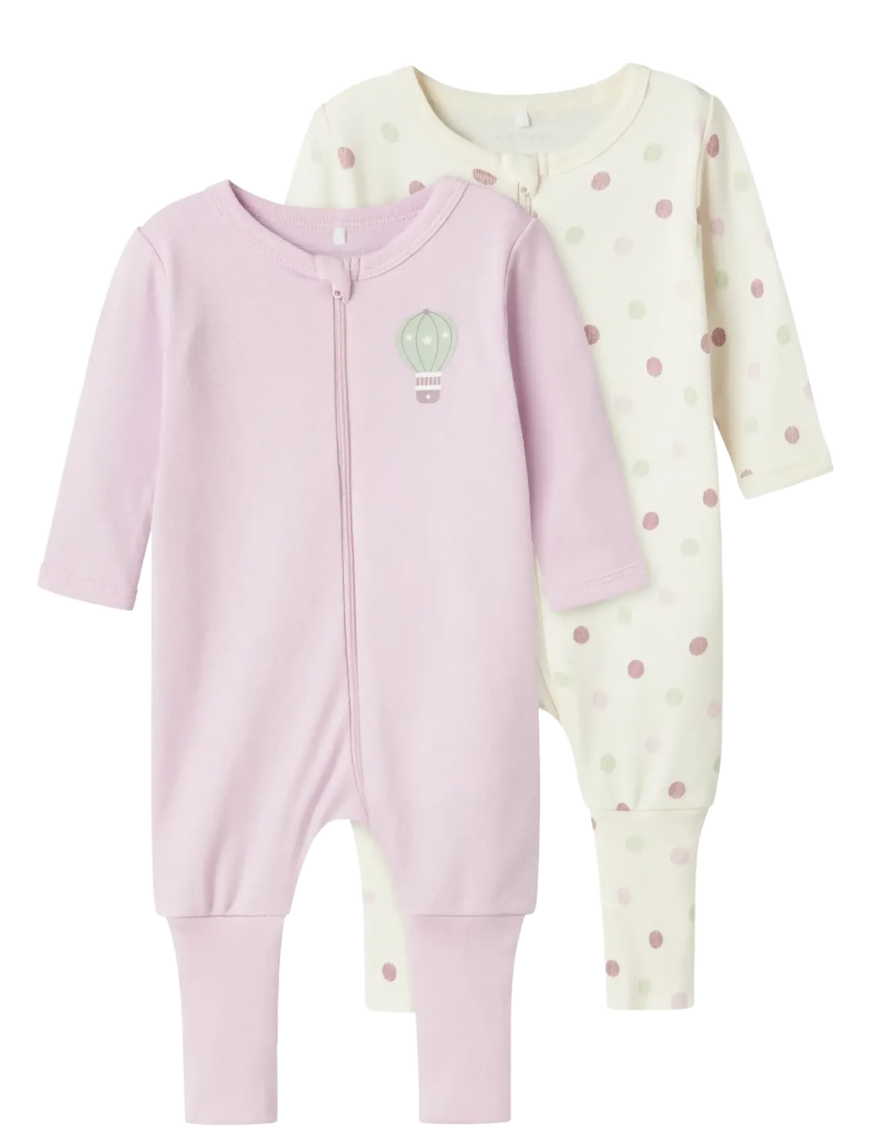 NBFNIGHTSUIT 2P ZIP FF JET DOT NOOS - One-sie