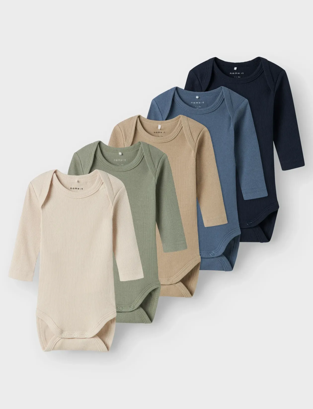 NBNBODY 5P LS SOLID RIB NOOS - Langærmede bodyer