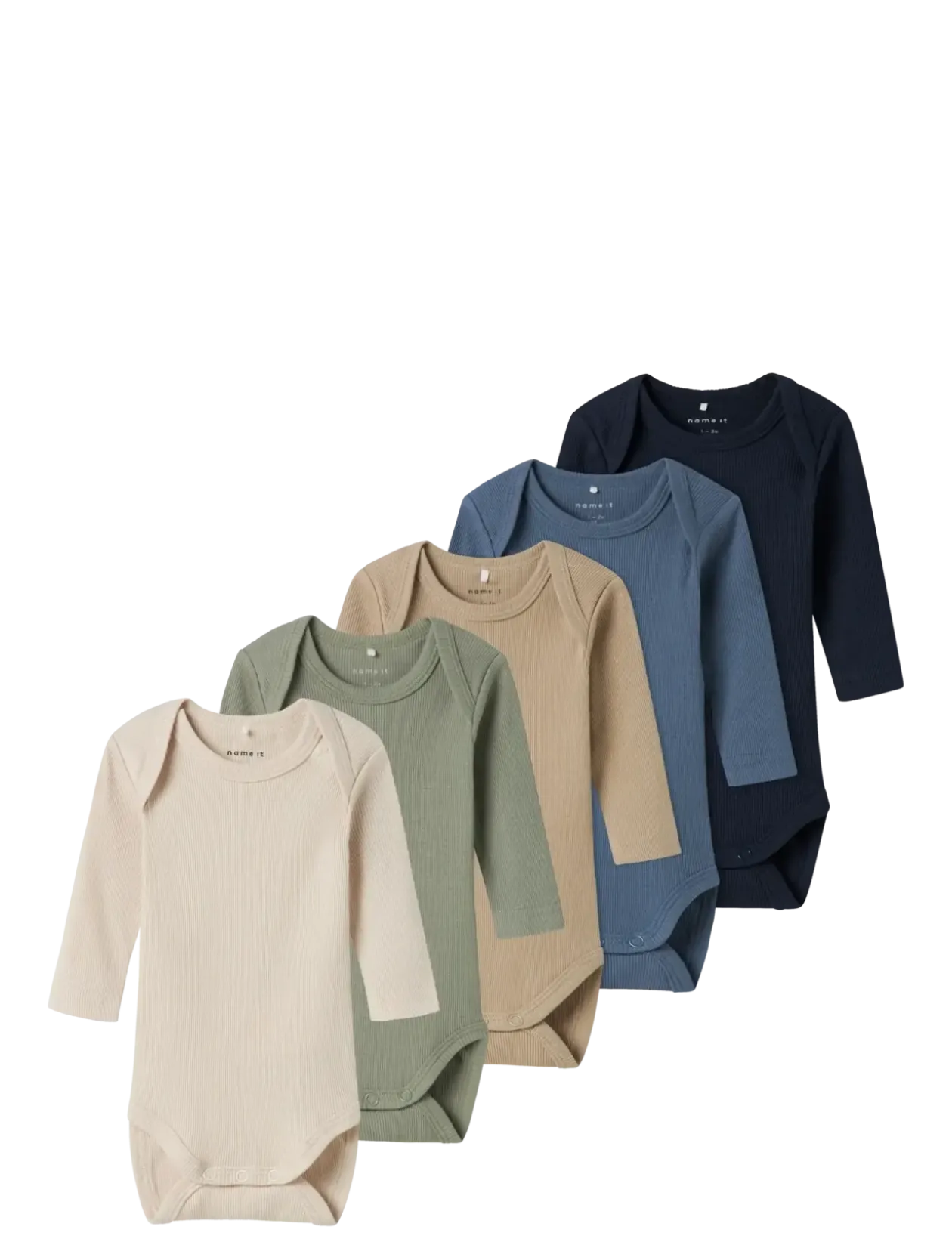 NBNBODY 5P LS SOLID RIB NOOS - Langærmede bodyer