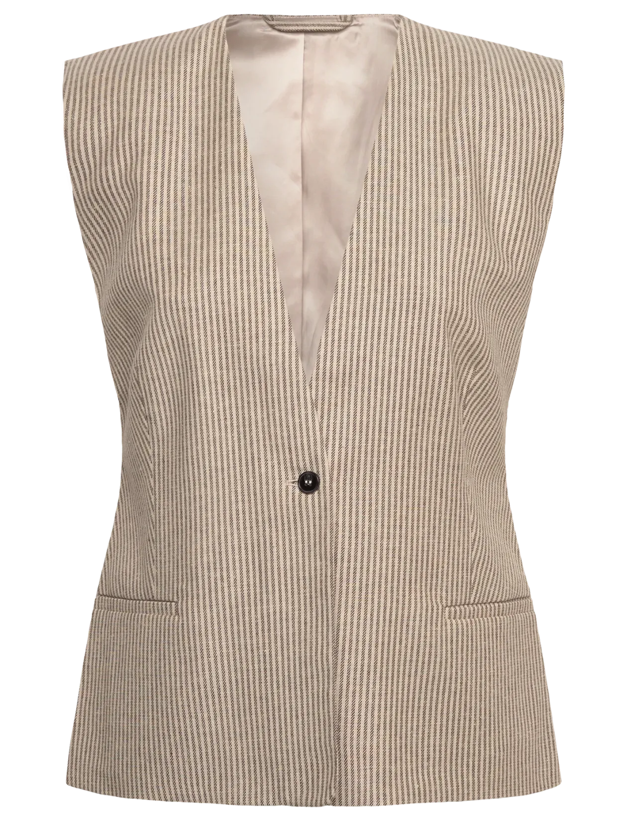 2ND Juell - Striped Linen Blend - Vatterede veste