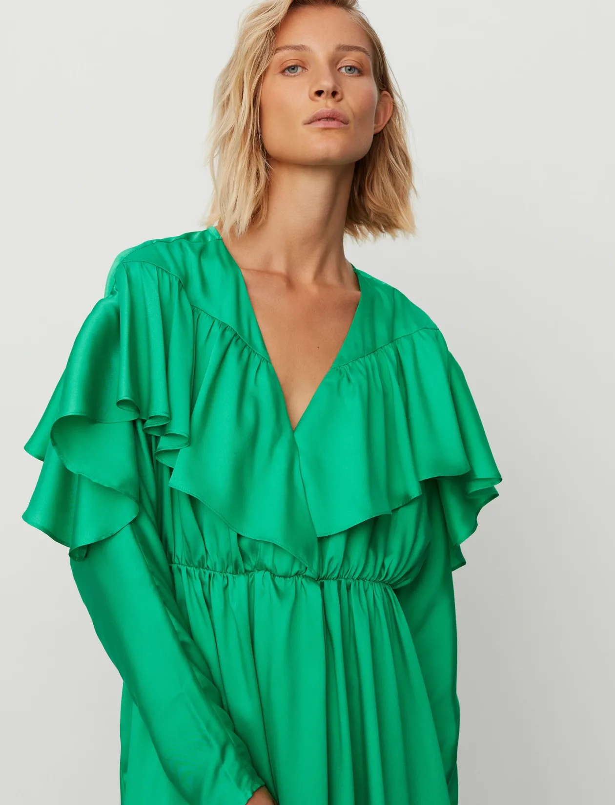 2ND Mavis - Drapy Twill Solid - Midi kjoler