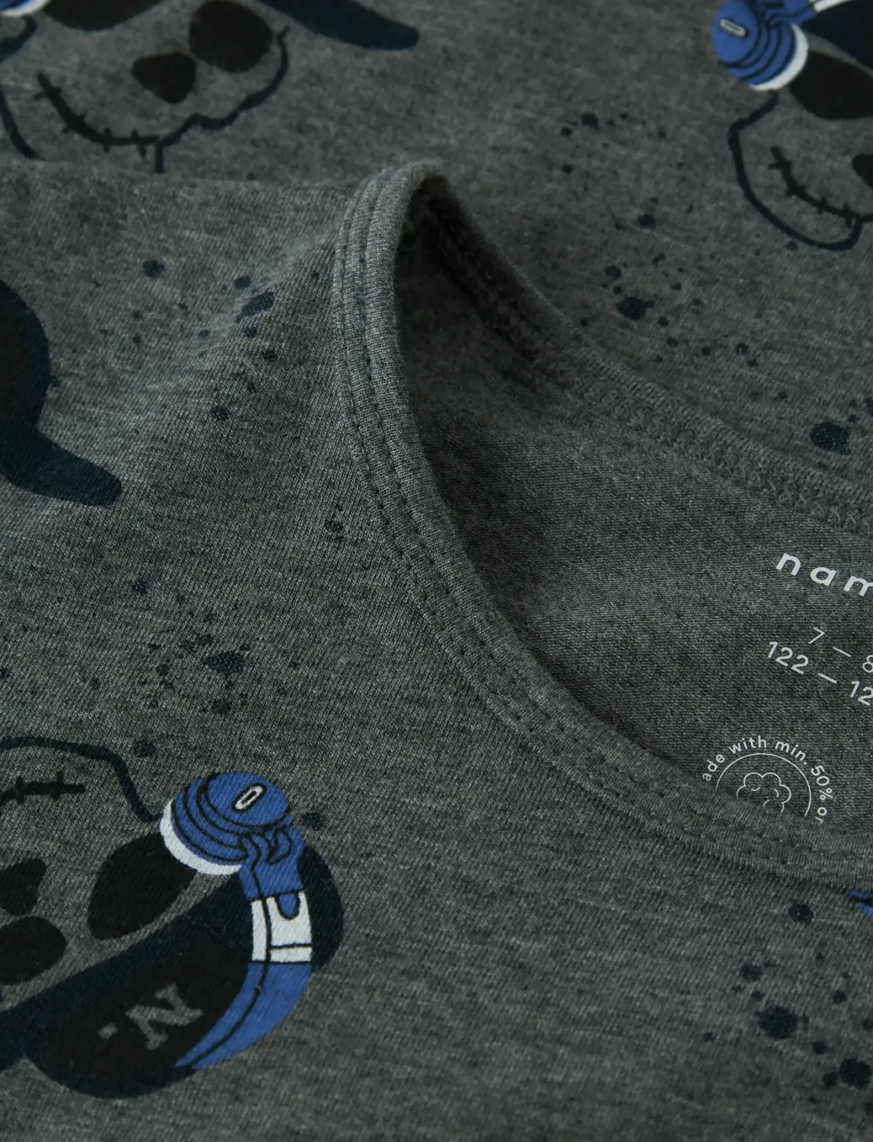 NKMNIGHTSET DARK GREY MEL SKULL NOOS - Sæt