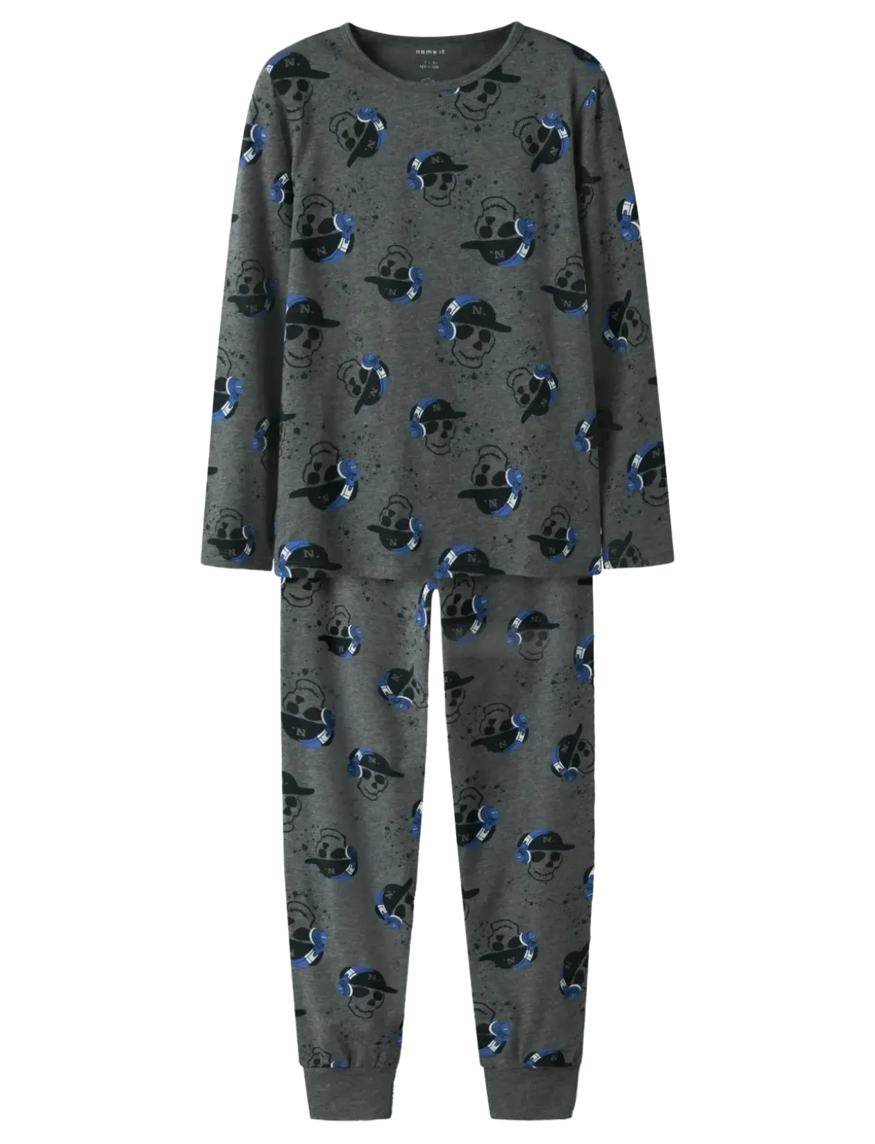 NKMNIGHTSET DARK GREY MEL SKULL NOOS - Sæt