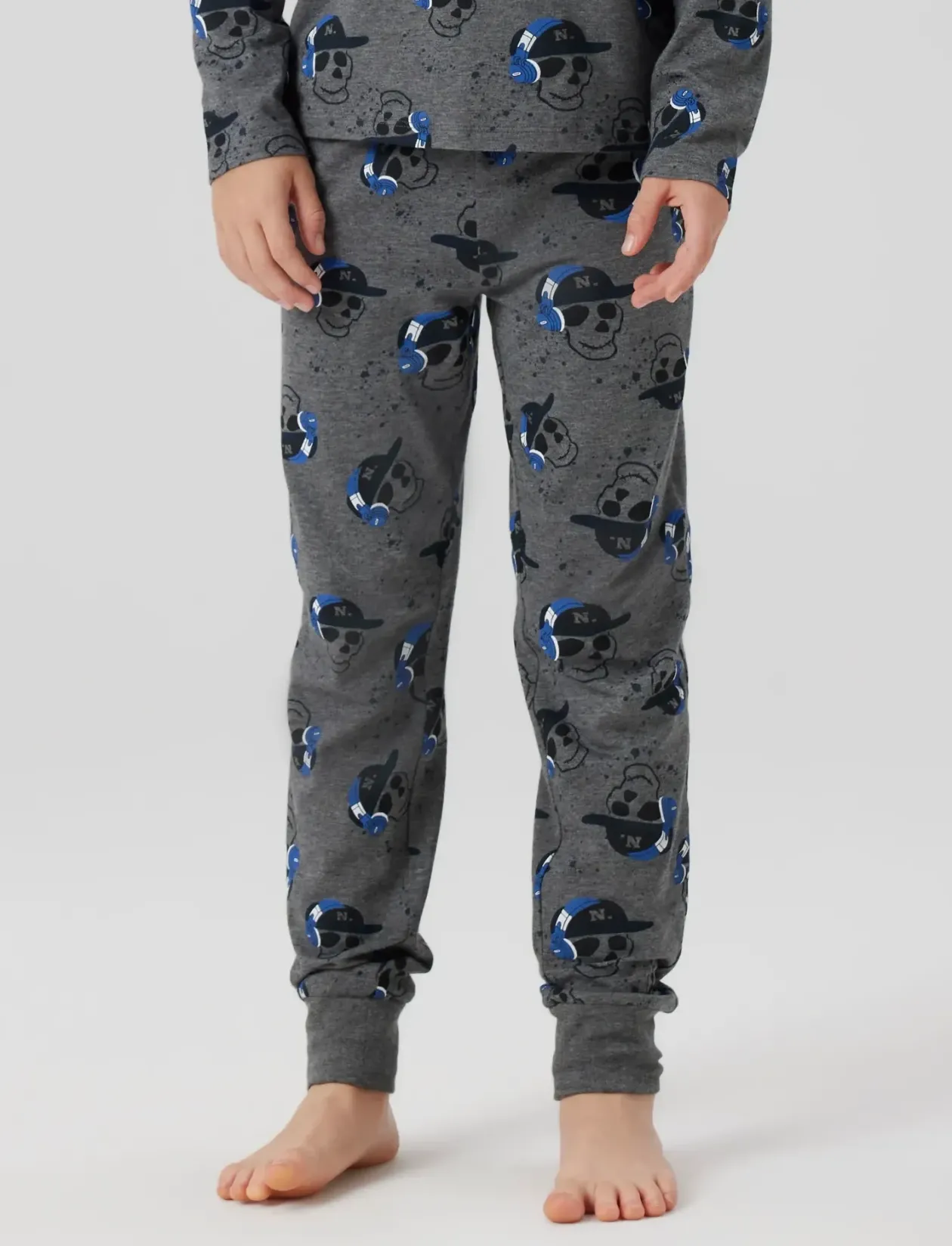 NKMNIGHTSET DARK GREY MEL SKULL NOOS - Sæt