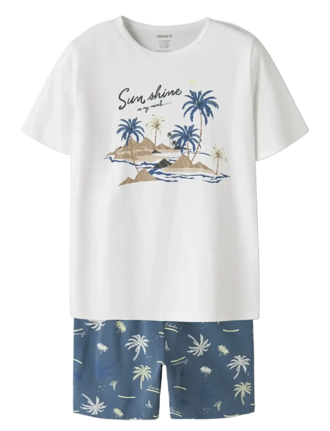 NKMNIGHTSET SS BLUEFIN PALM NOOS - Sæt
