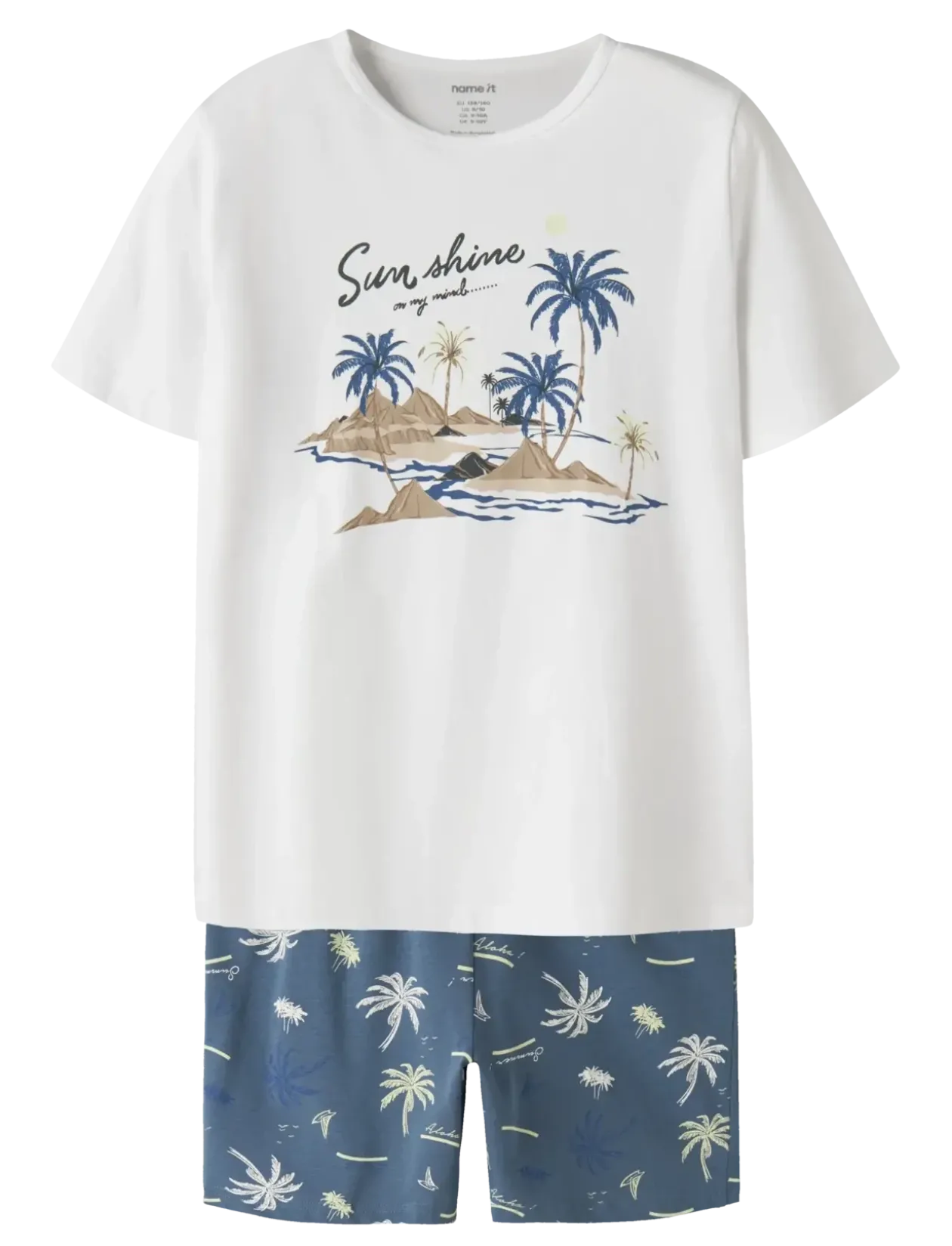 NKMNIGHTSET SS BLUEFIN PALM NOOS - Sæt