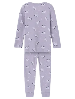 NMFNIGHTSET LAVENDER UNICORN RIB NOOS - Sæt