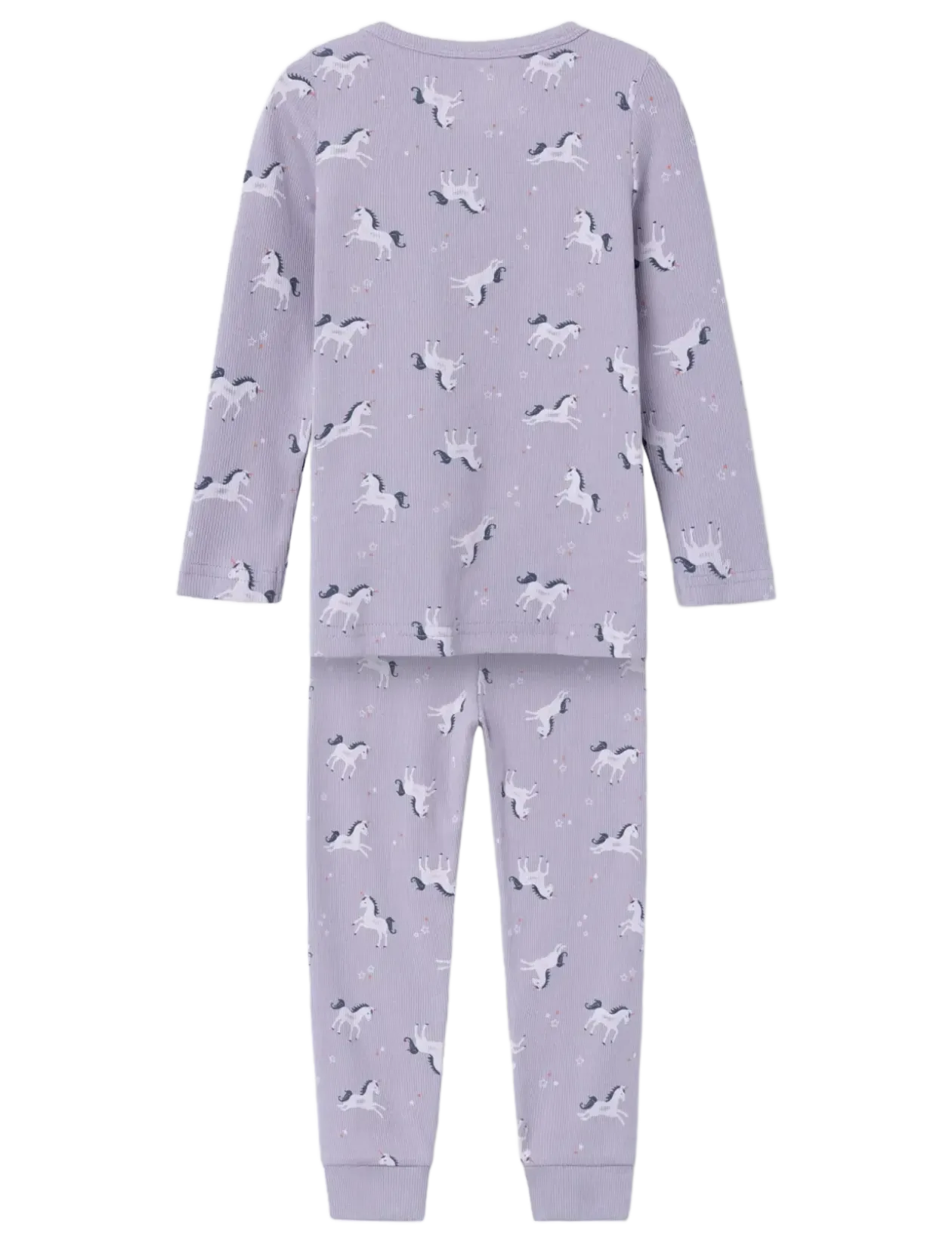 NMFNIGHTSET LAVENDER UNICORN RIB NOOS - Sæt