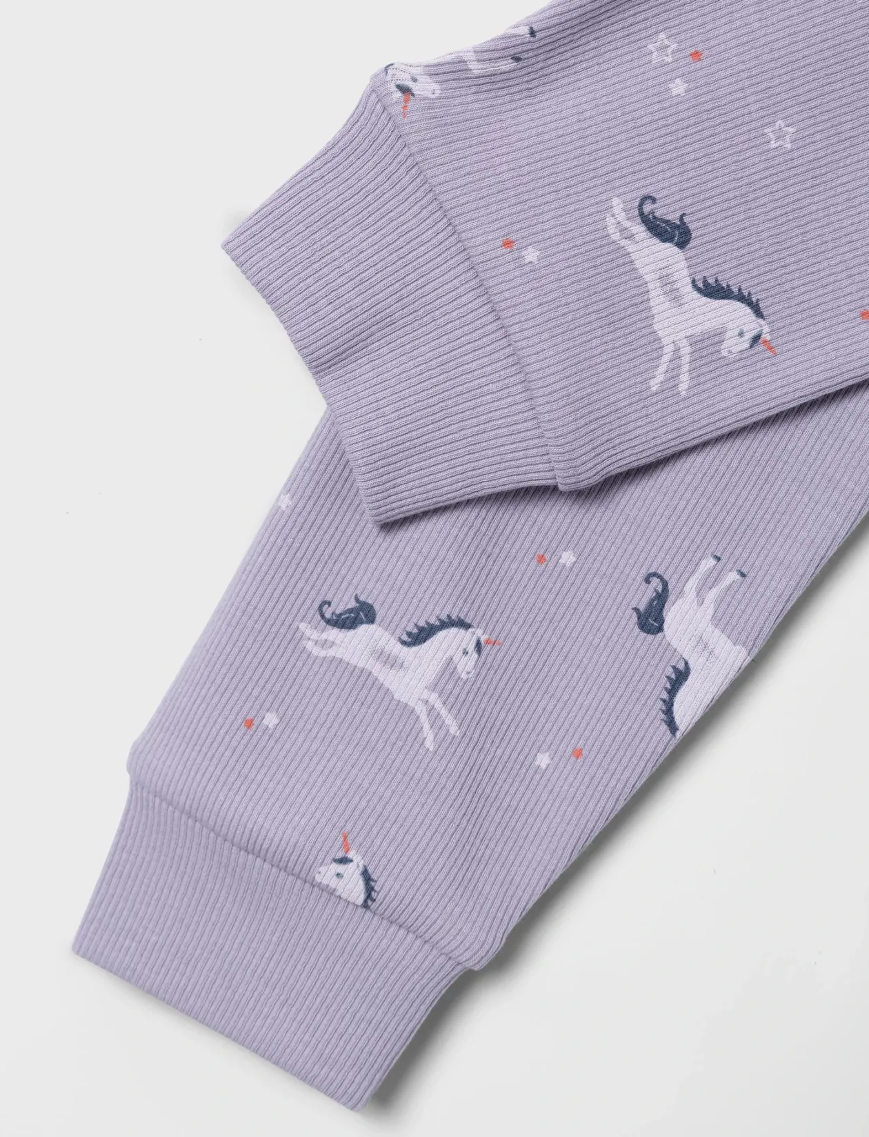 NMFNIGHTSET LAVENDER UNICORN RIB NOOS - Sæt