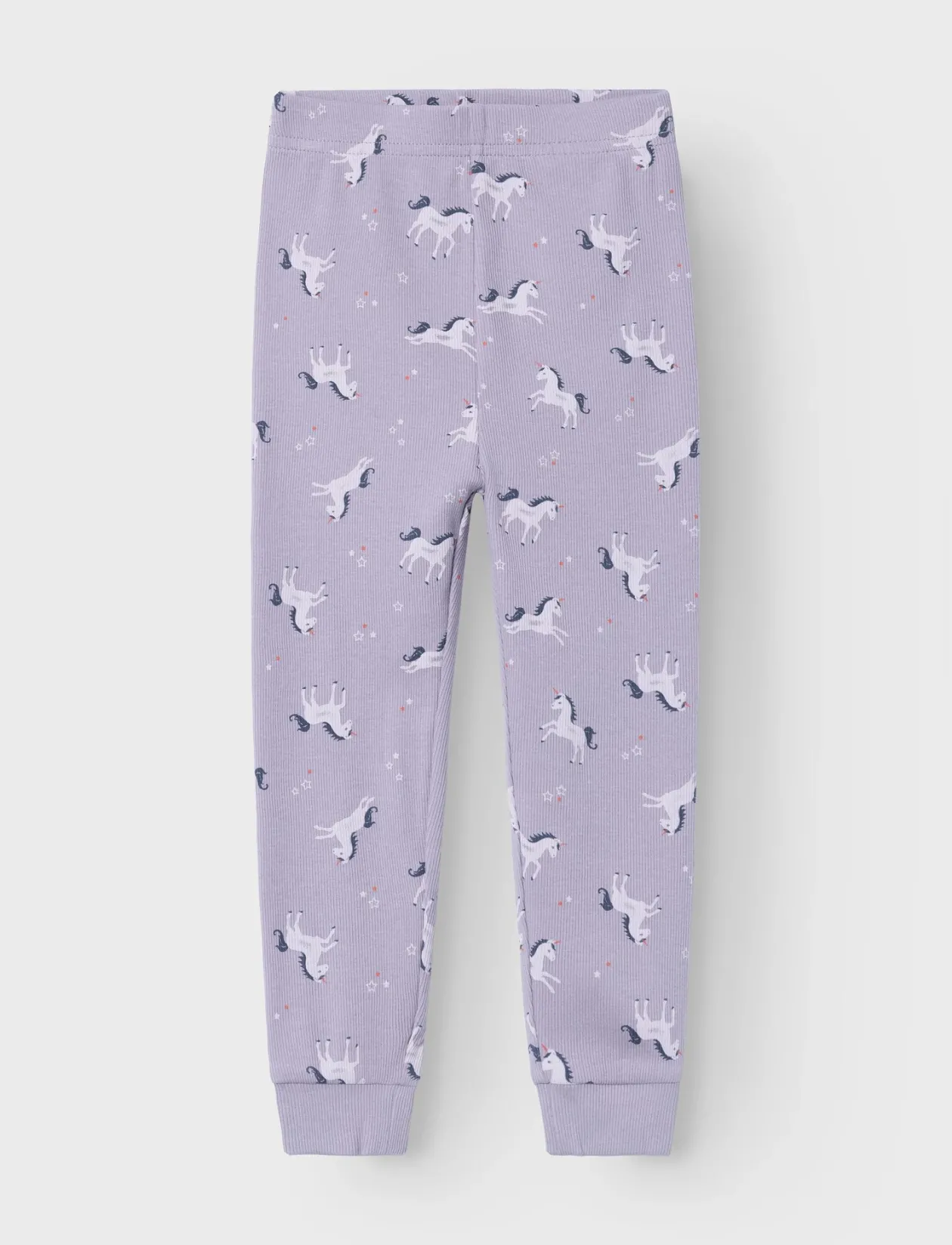 NMFNIGHTSET LAVENDER UNICORN RIB NOOS - Sæt