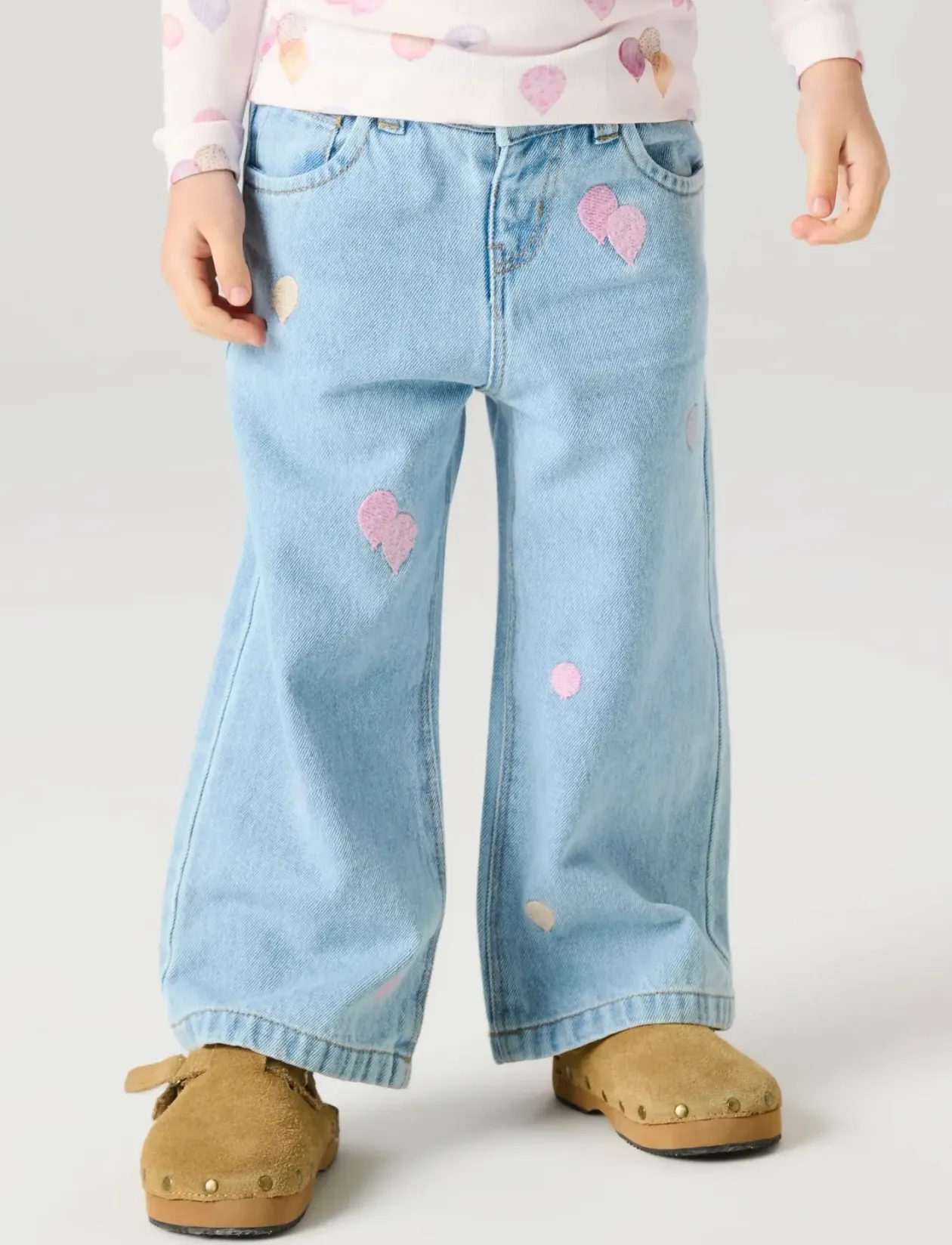 NMFROSE WIDE EMB JEANS 4999-ZA - Brede jeans