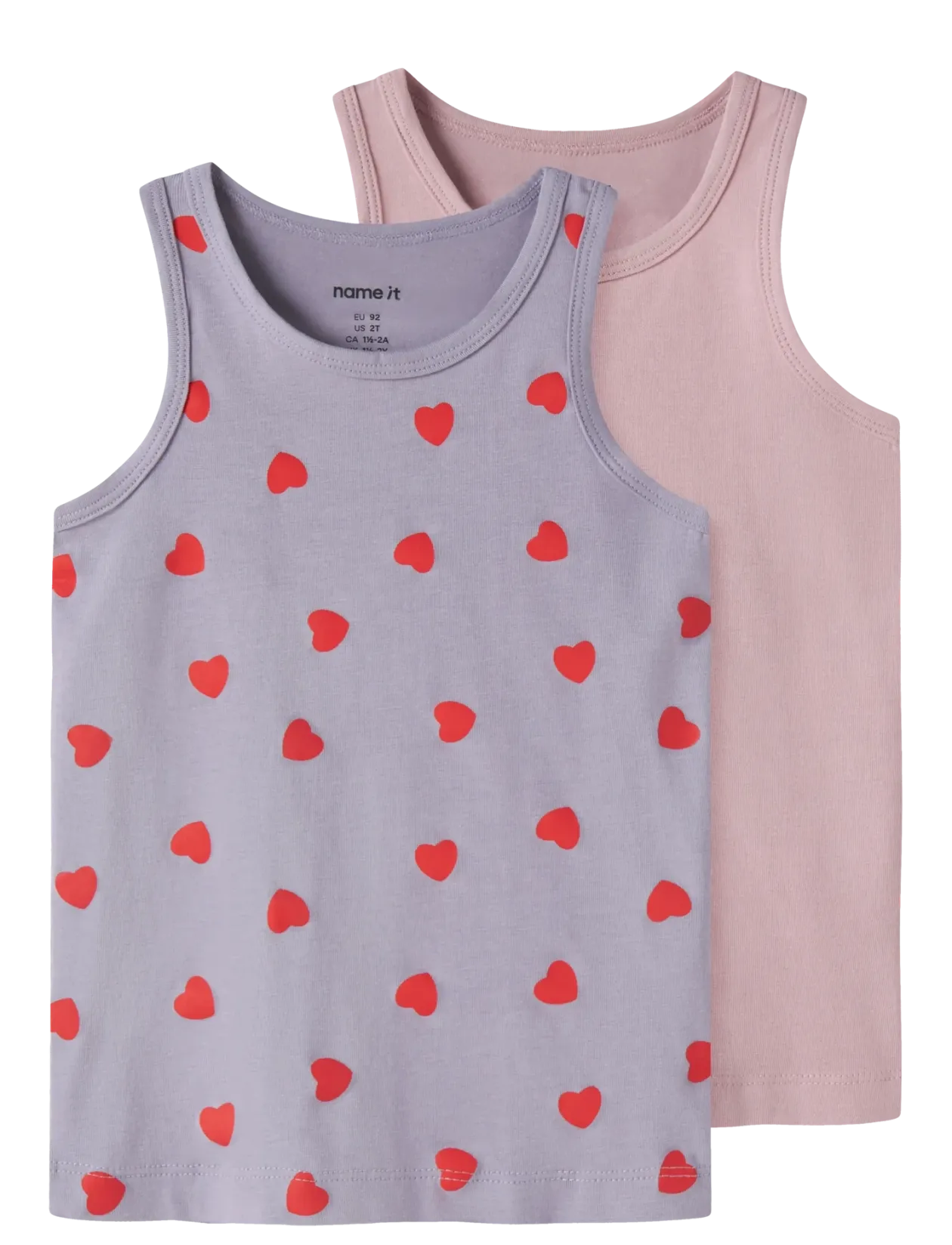NMFTANK TOP 2P LAVENDER HEARTS NOOS - Ærmeløse