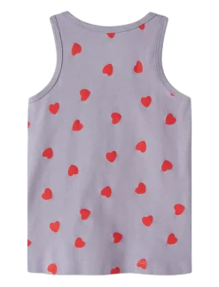 NMFTANK TOP 2P LAVENDER HEARTS NOOS - Ærmeløse