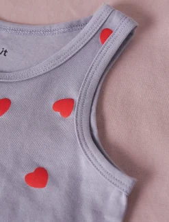 NMFTANK TOP 2P LAVENDER HEARTS NOOS - Ærmeløse