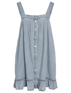 NMKATRI OREGON S/L DENIM DRESS BS006LB - Midi kjoler
