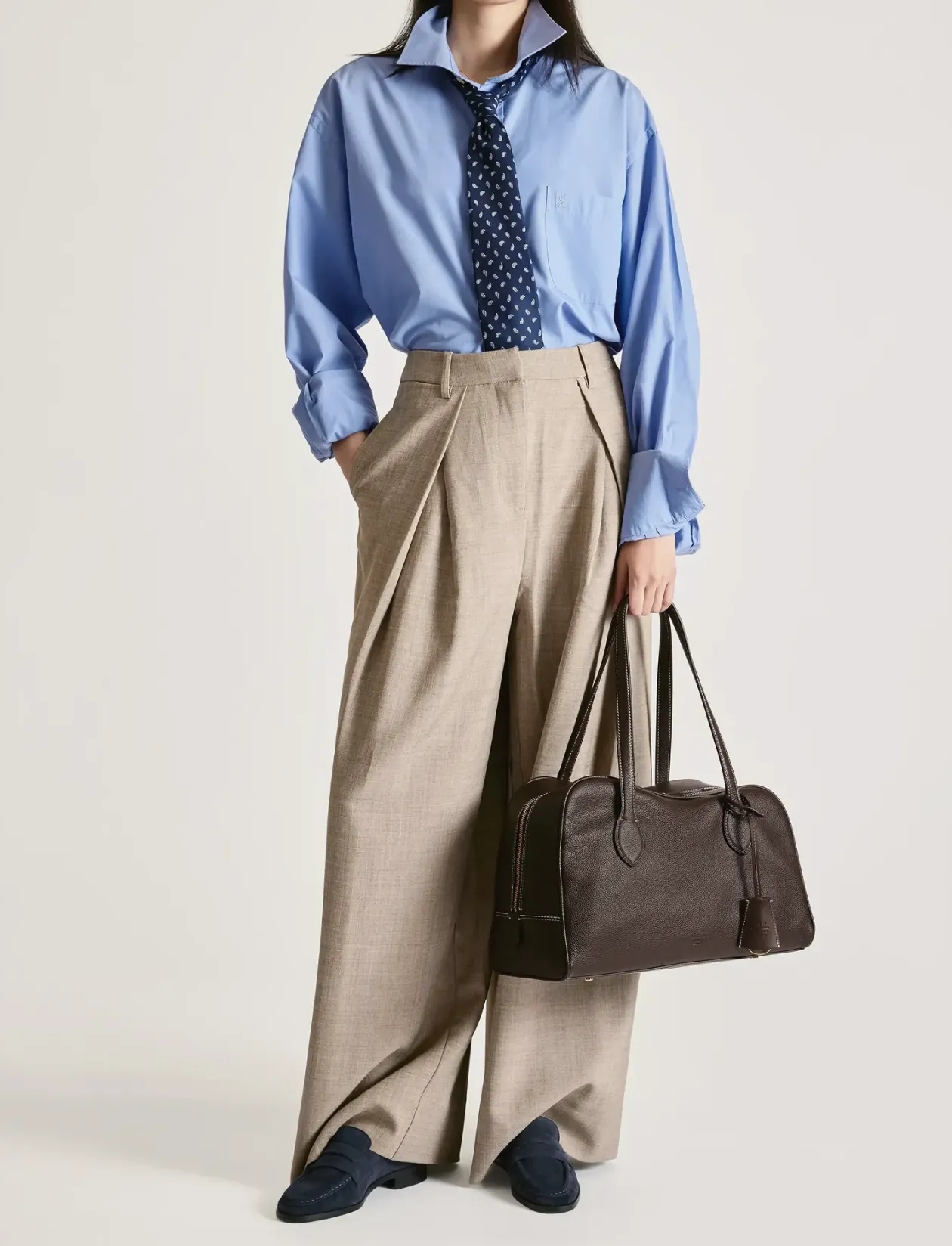 Noale Walnut/Contrast Stitch Grained Calf - Rejsetasker