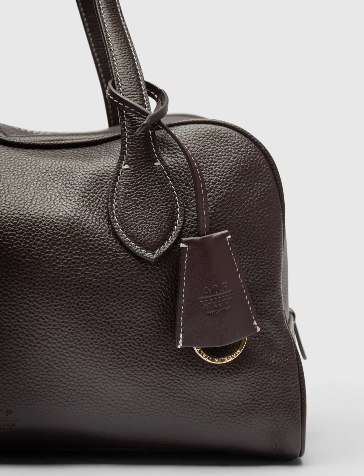 Noale Walnut/Contrast Stitch Grained Calf - Rejsetasker