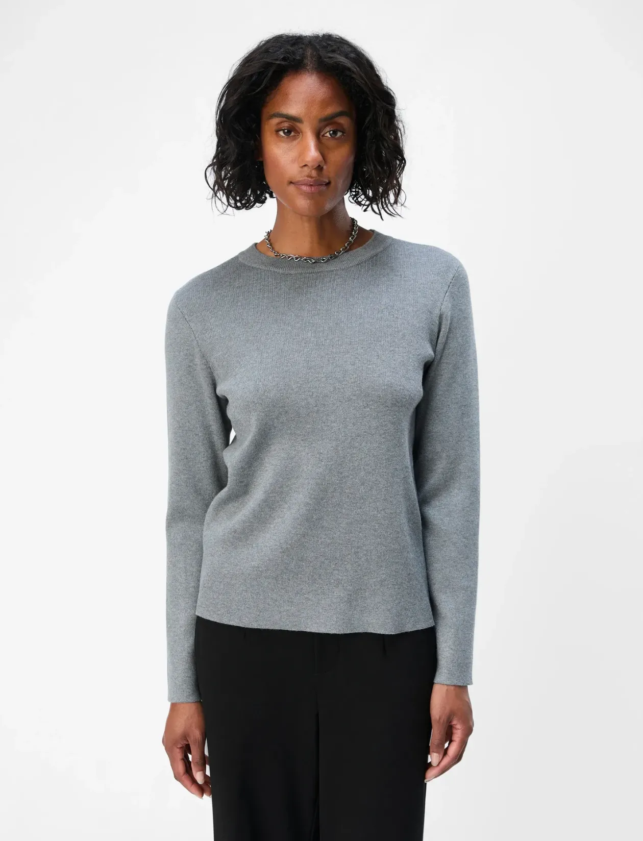 OBJESTER SLI L/S KNIT PULLOVER NOOS - Strik