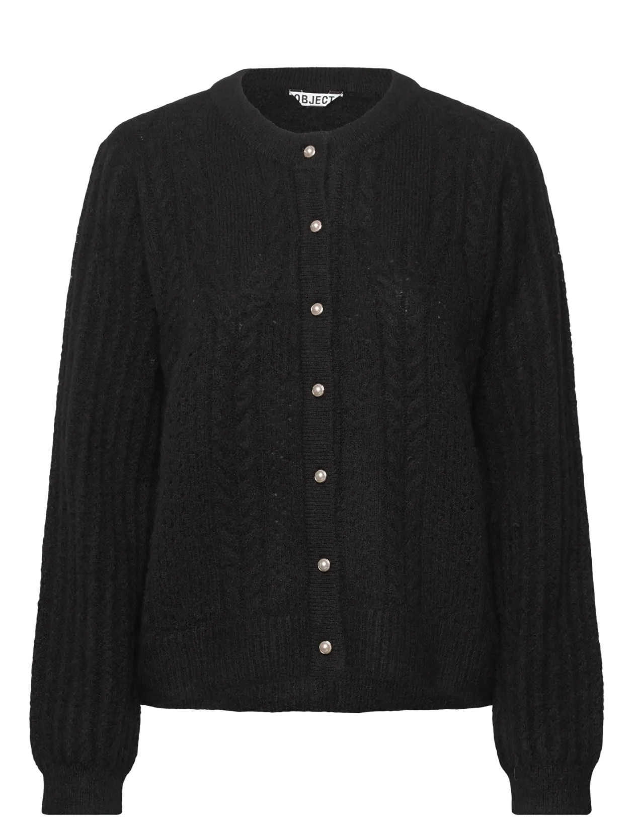 OBJFLORA RE LS KNIT BUTTON CARDIGAN NOOS - Cardigans