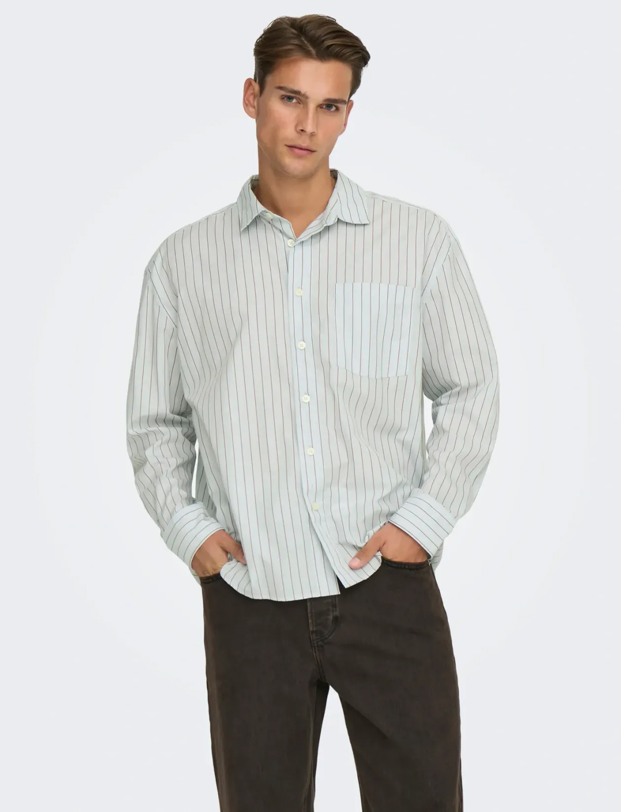 ONSBARRY RLX POPPLIN STRIPE LS CF - Stribede skjorter