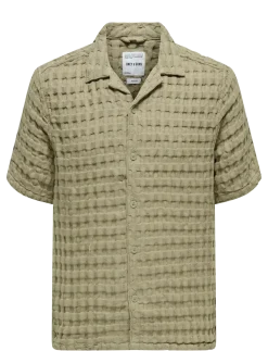 ONSBRADDOCK REG SS RESORT WAFFLE SHIRT - Kortærmede