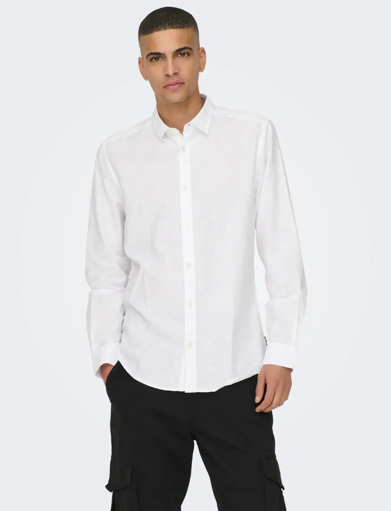ONSCAIDEN LIFE LS SOLID LINEN BLEND NOOS - Hørskjorter