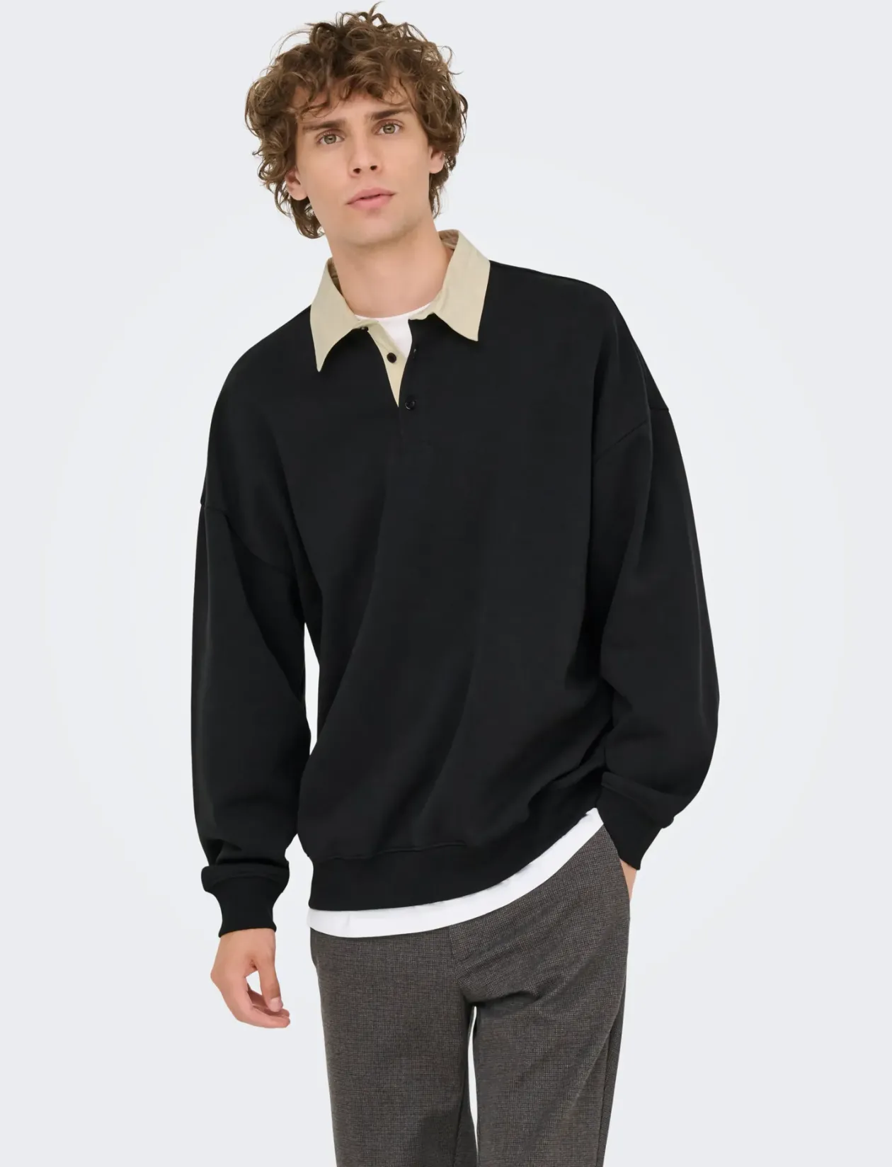 ONSJEFFREY VTG LS RUGBY SOLID POLO - Langærmede