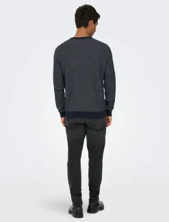 ONSMORGAN 12 STRUCTURE CREW KNIT NOOS - Rund hals