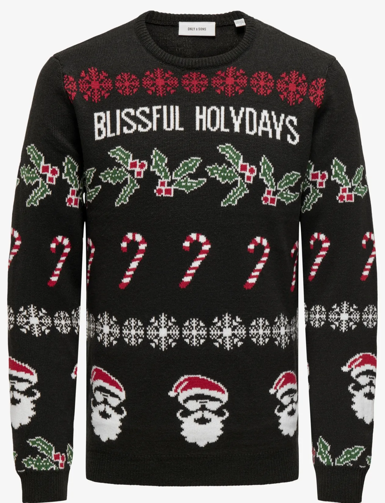 ONSXMAS REG 5 ALLOVER CREW KNIT - Rund hals