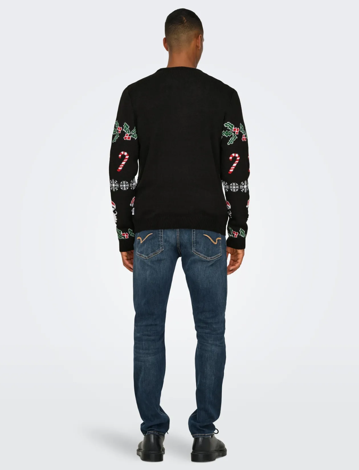 ONSXMAS REG 5 ALLOVER CREW KNIT - Rund hals