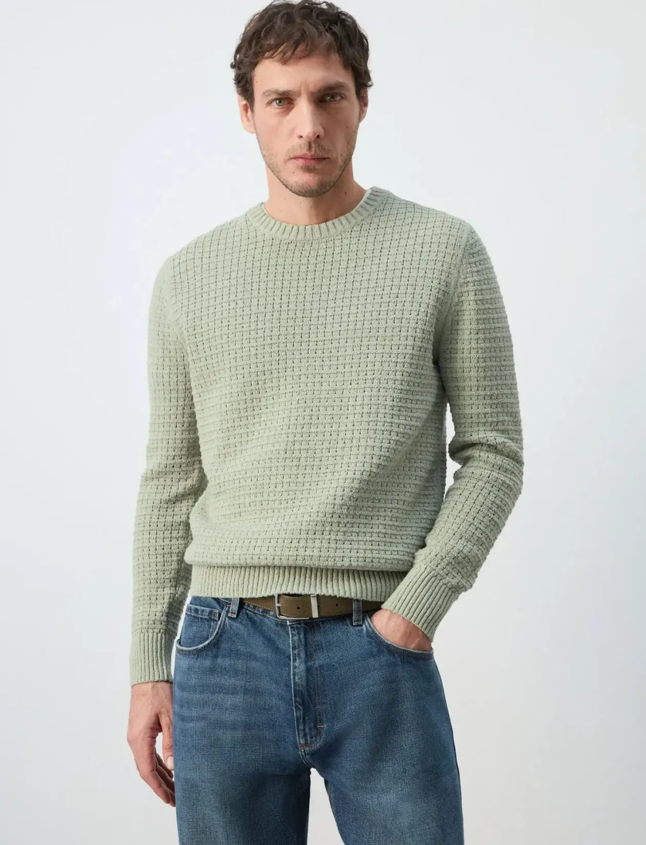 Openwork knit sweater - Rund hals