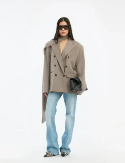 OVERSIZED SCARF BLAZER - Dobbeltradede blazere
