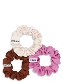 3-Pack Ruched Ribbon Scrunchies - Scrunchies