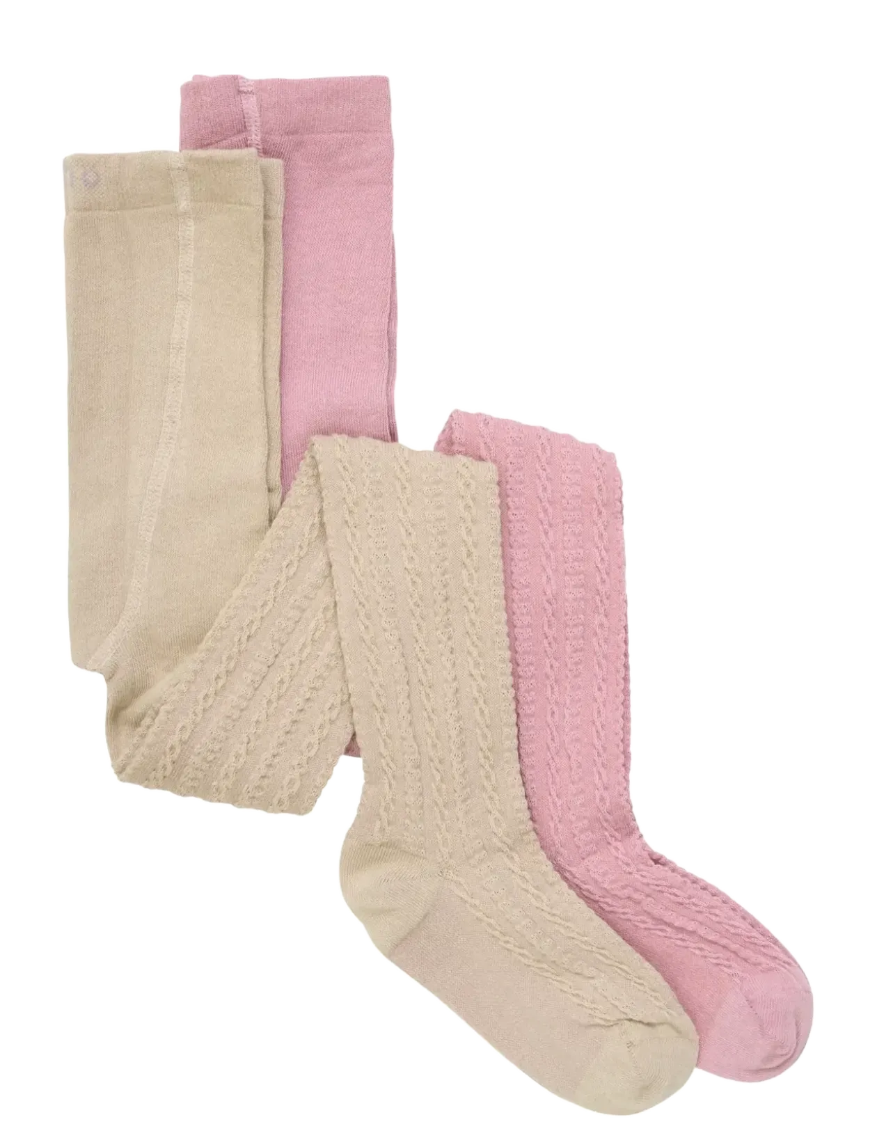 2-Pack Stockings w. Pattern - Strømpebukser