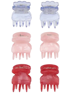 6-pack Tiny Bisou Claws - Hårklemmer