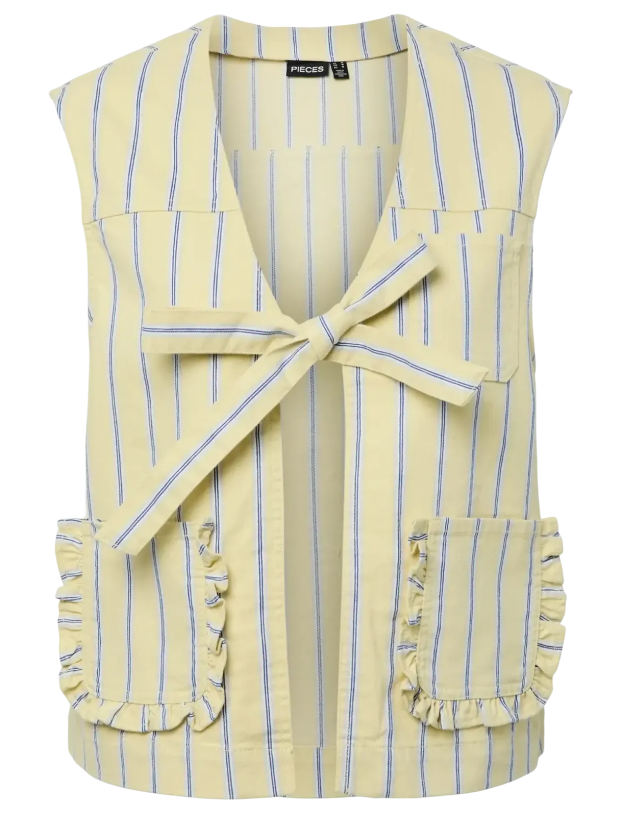 PCBILLO TIE DENIM VEST - Denimveste