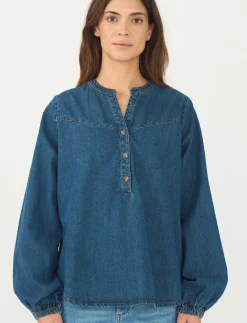 PD-Harper Chambrey Blouse - Langærmede bluser
