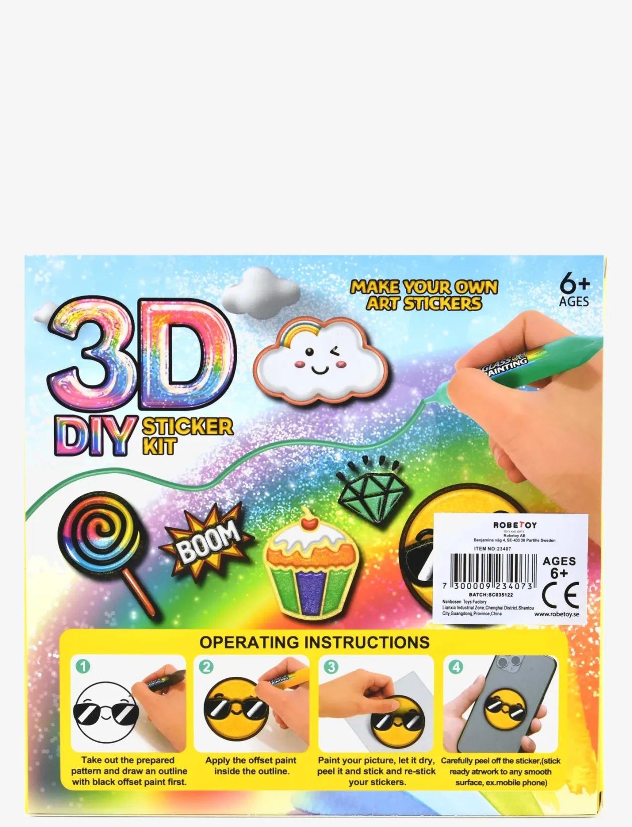 PEN SET 3D STICKER DIY 10pcs - Kreasæt