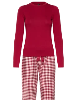PJ SET LS TOP TWILL CHECK - Pyjamas